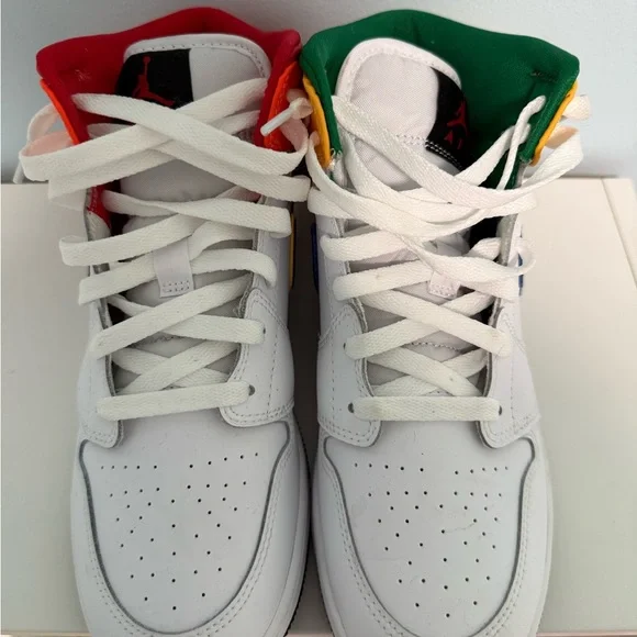 Jordan White Red High-Top Sneakers - Picture 10 of 10